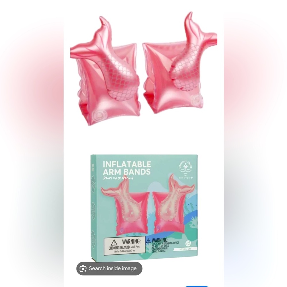 Girls Inflatable Swim Arm Bands - Coconut Grove by Sunnylife, Pink Mermaid tails